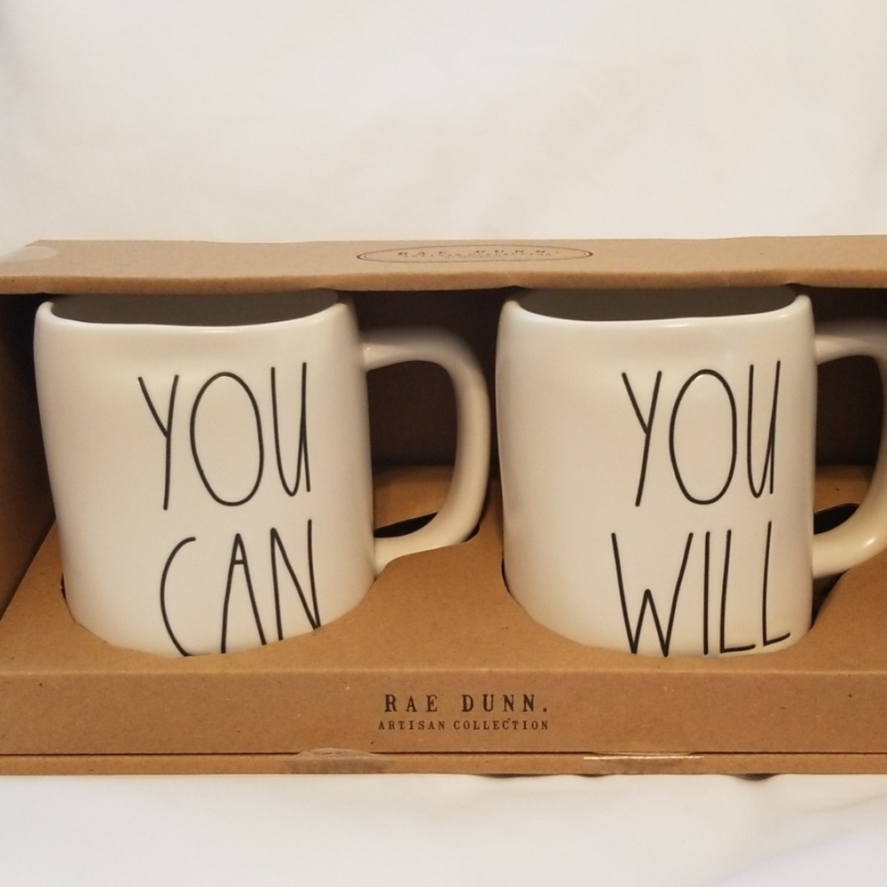 Rae Dunn You Can/You Will Mug Set